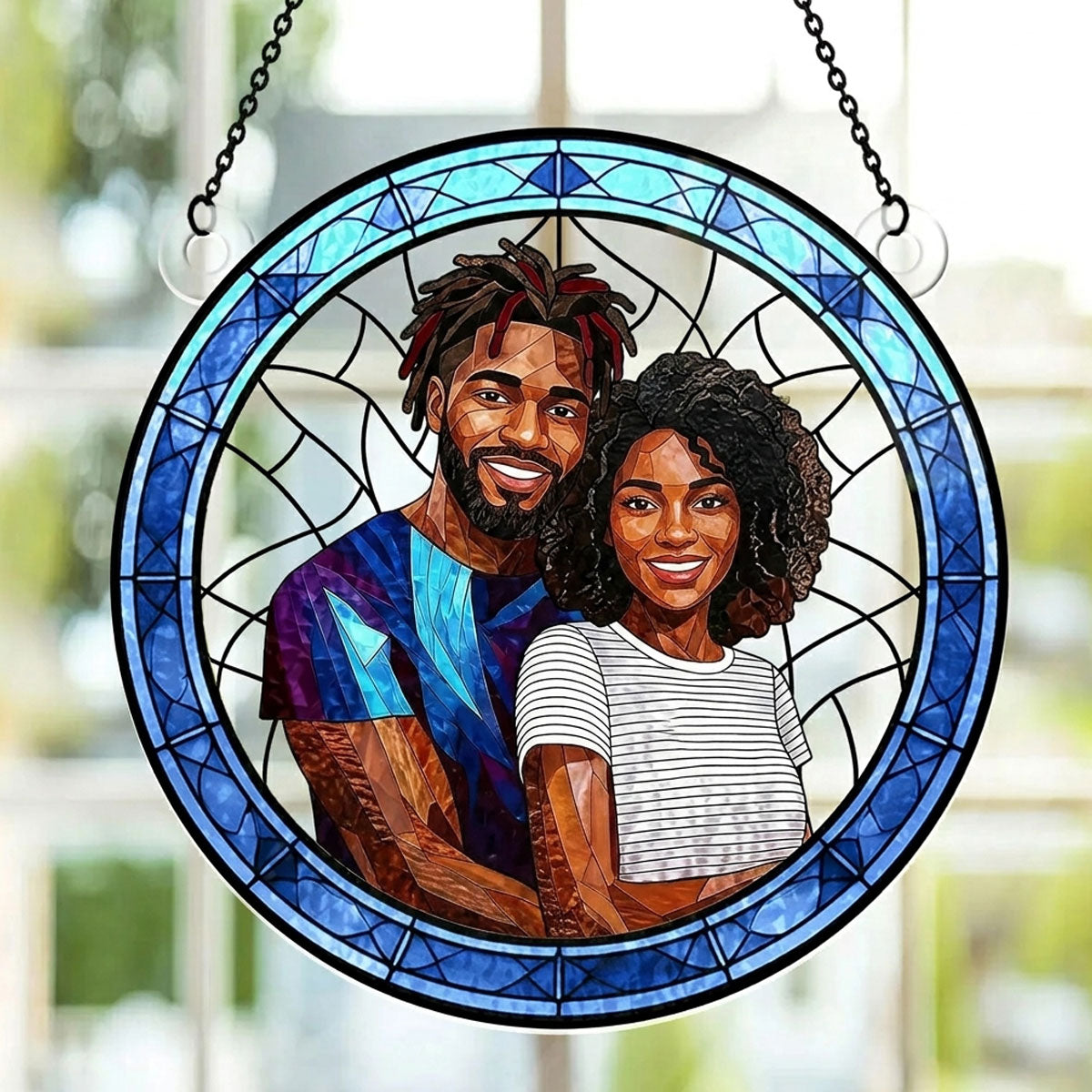 Custom Photo Portrait Couple Family  - Personalized Acrylic Suncatcher
