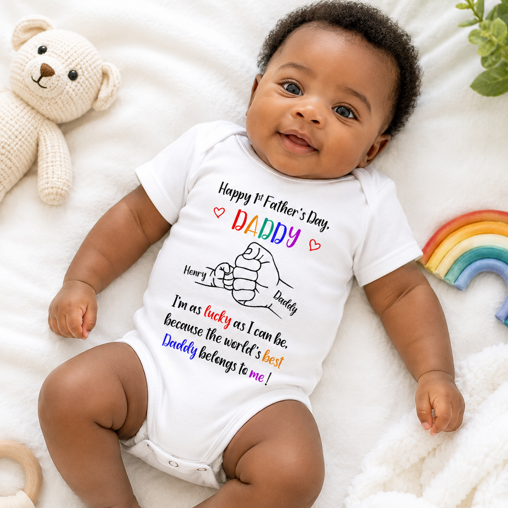 Happy First Father's Day - Personalized Baby Onesie
