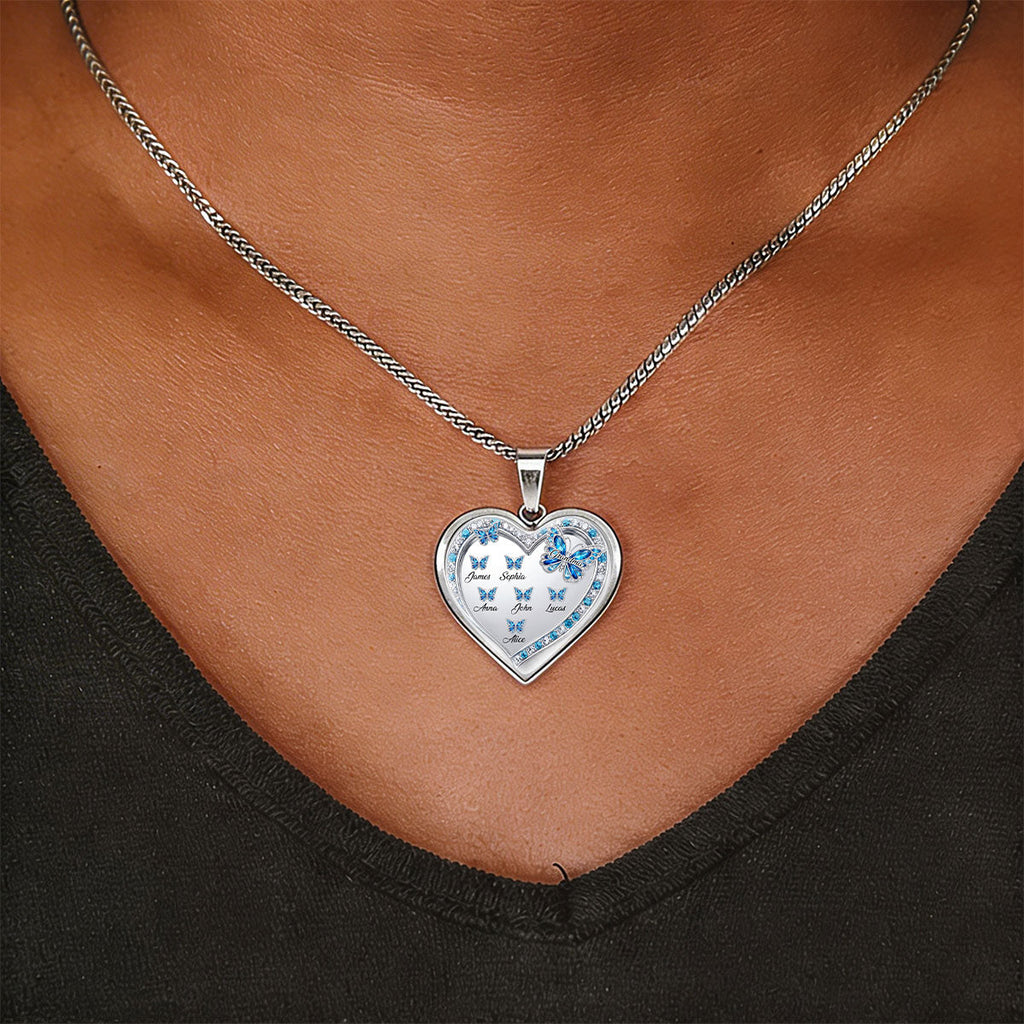 Grandma's Kisses - Personalized Heart Necklace