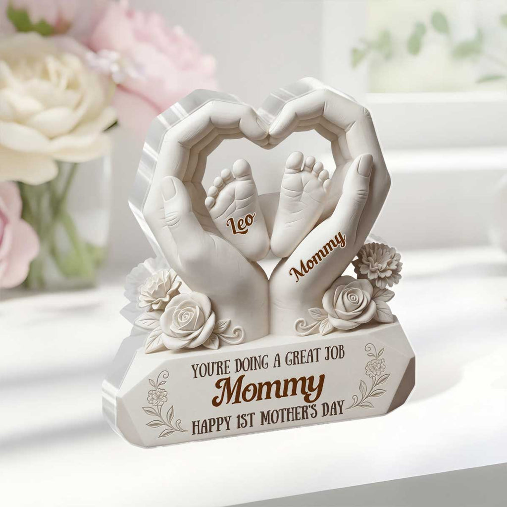 Happy 1st Mother's Day - Personalized Custom Shaped Acrylic Plaque