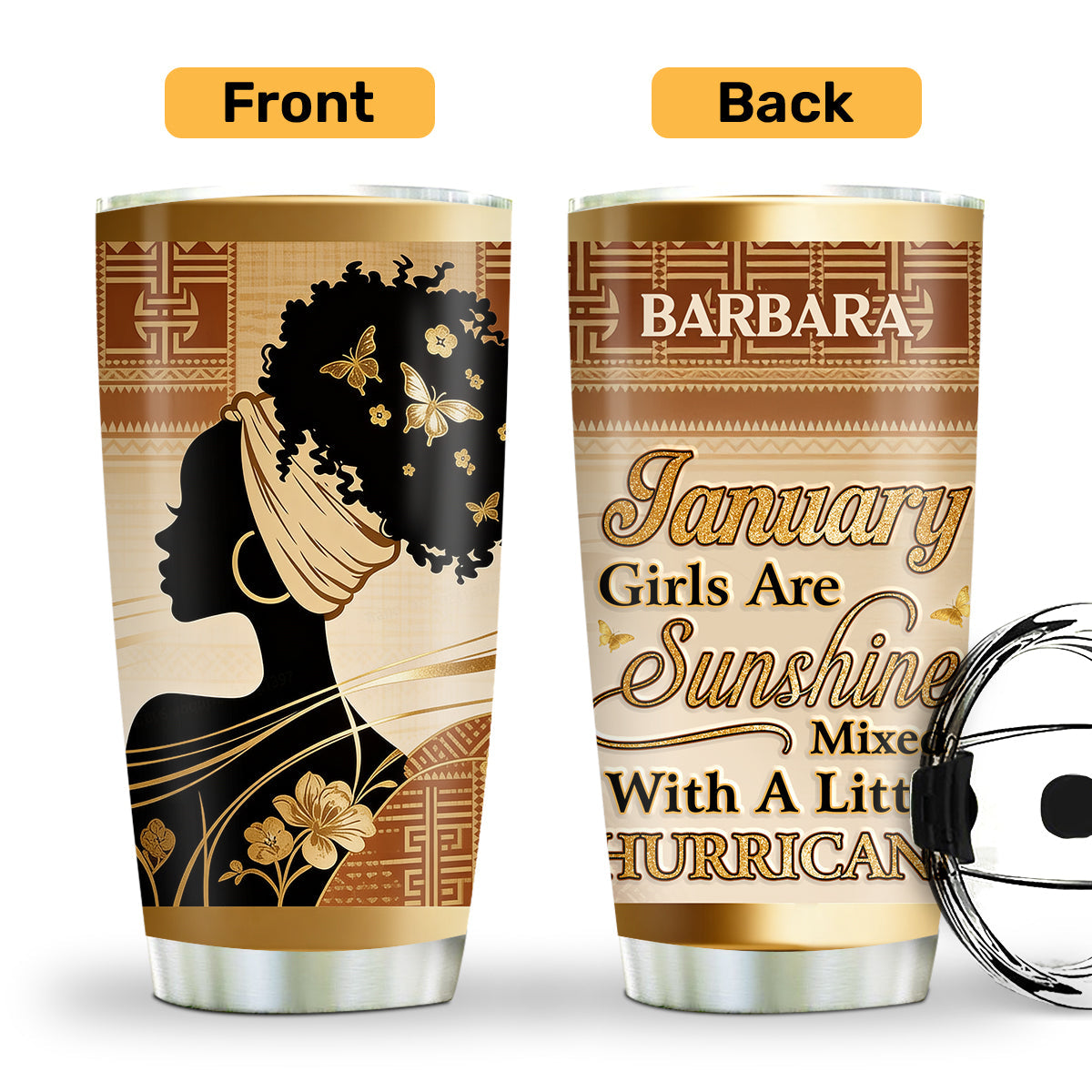 Sunshine Mixed With A Little Hurricane - Personalized Stainless Steel Tumbler