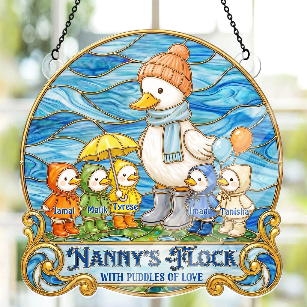 Raincoat Family Flock - Personalized Acrylic Suncatcher