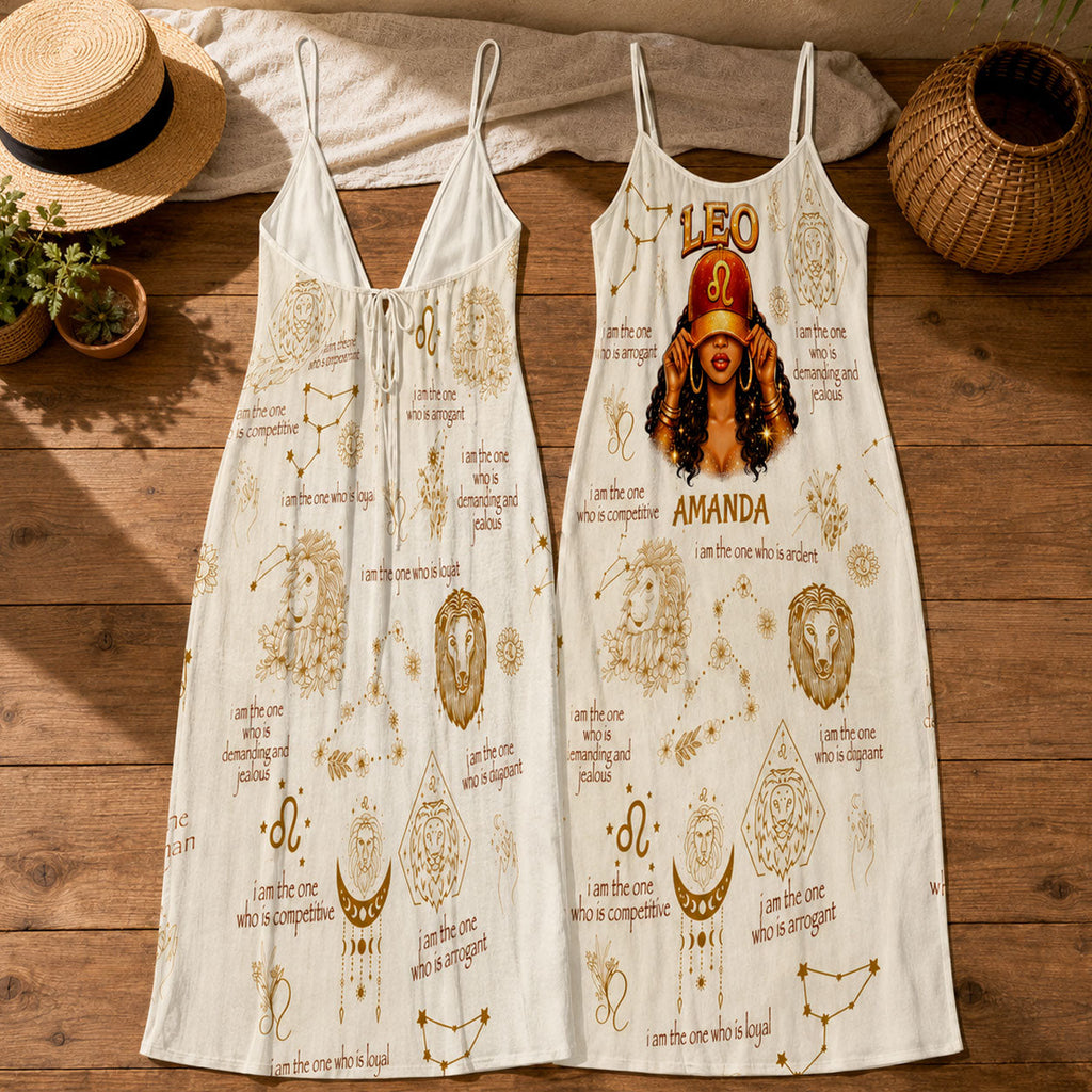 Zodiac Queen - Personalized Backless Cami Maxi Dress