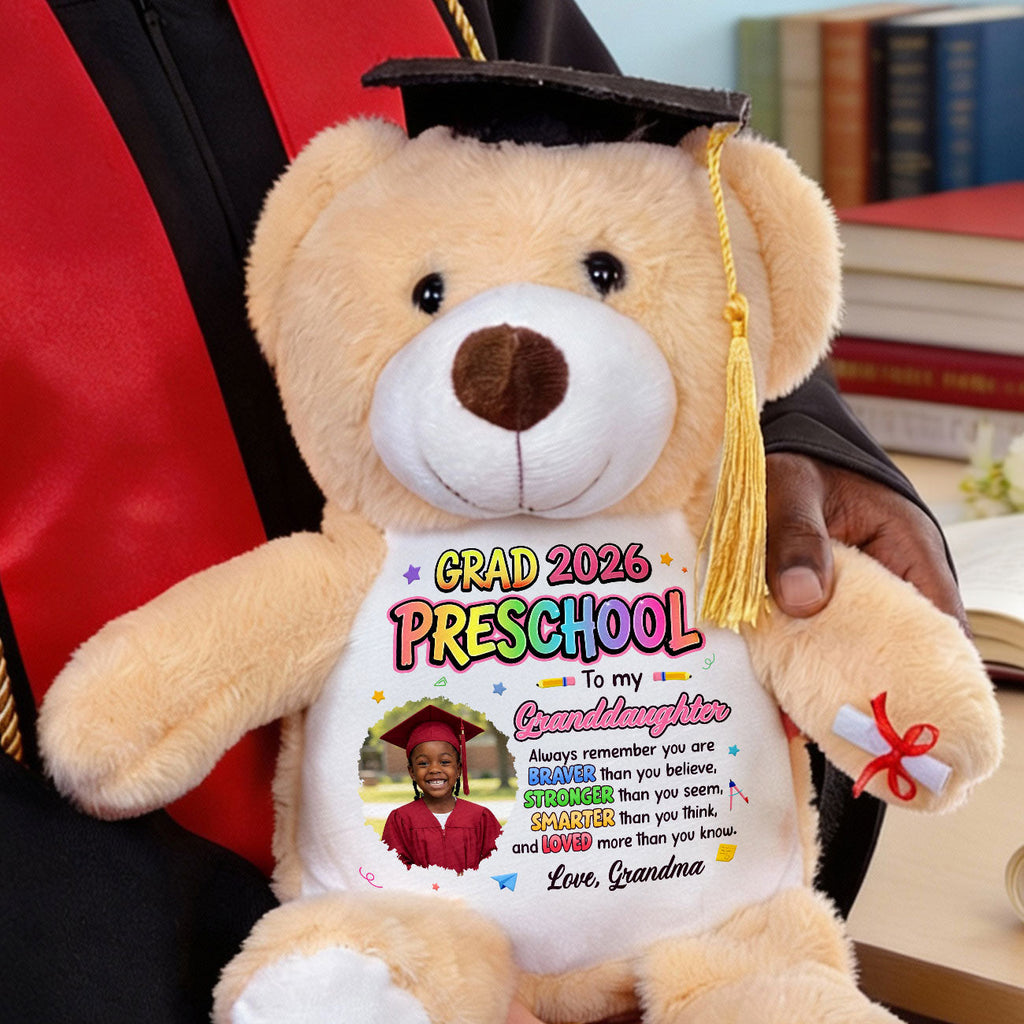 Preschool Kindergarten Graduation Upload Photo - Personalized Graduation Teddy Bear