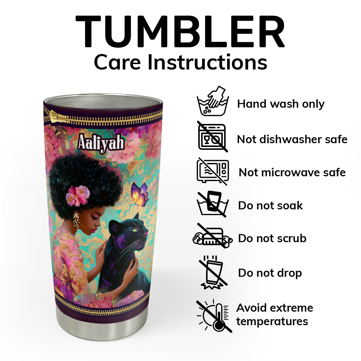 I Am A Black Queen - Personalized Stainless Steel Tumbler