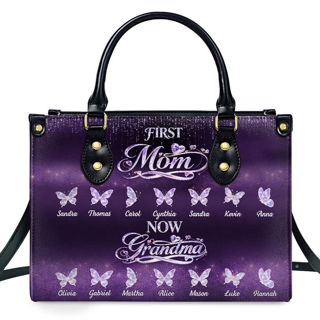 First Mom Now Grandma - Personalized Leather Handbag