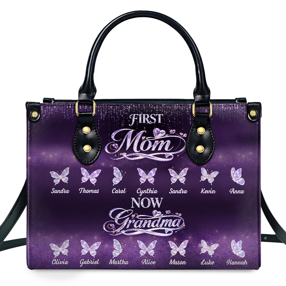 First Mom Now Grandma - Personalized Leather Handbag