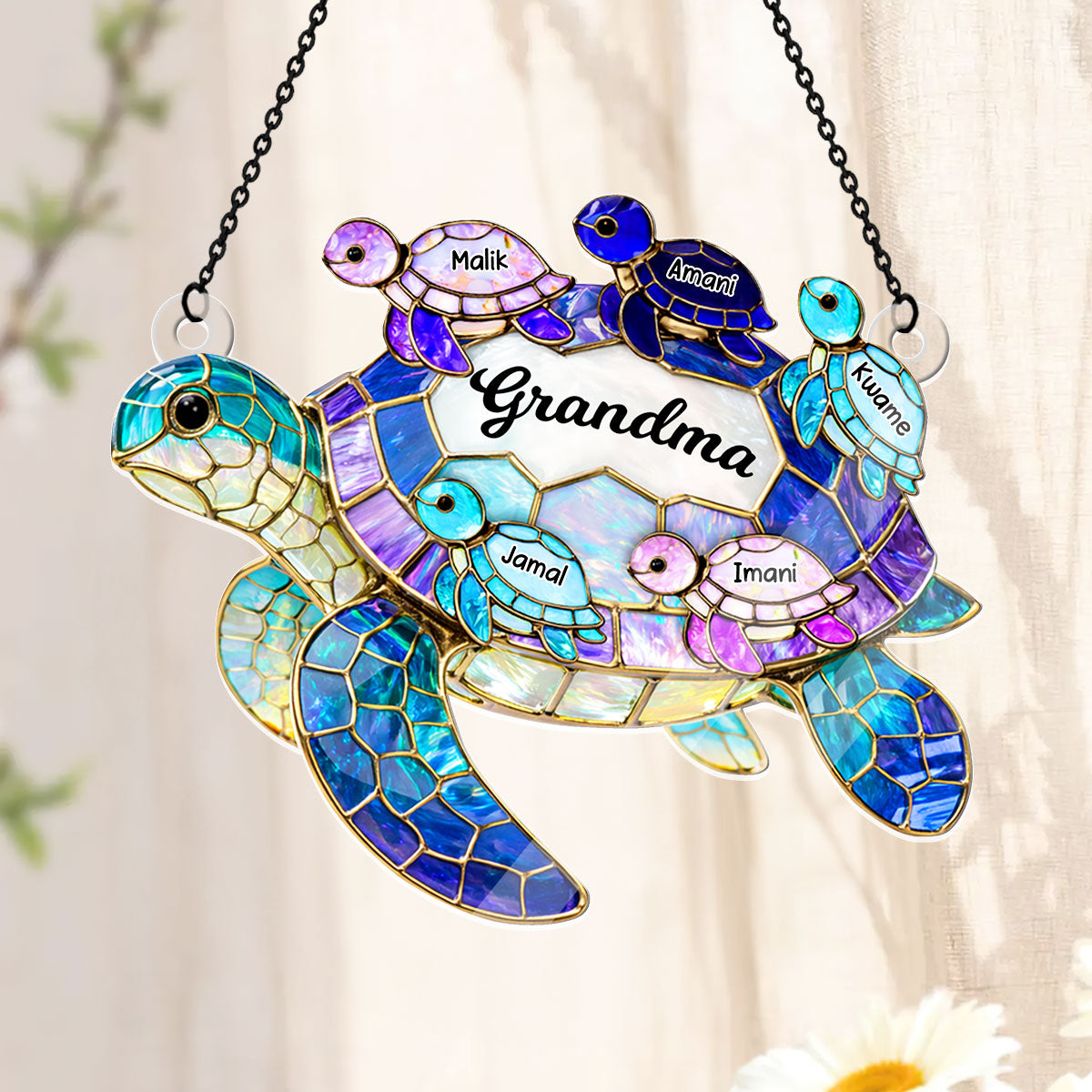 Mom Grandma Sea Turtle - Personalized Acrylic Suncatcher