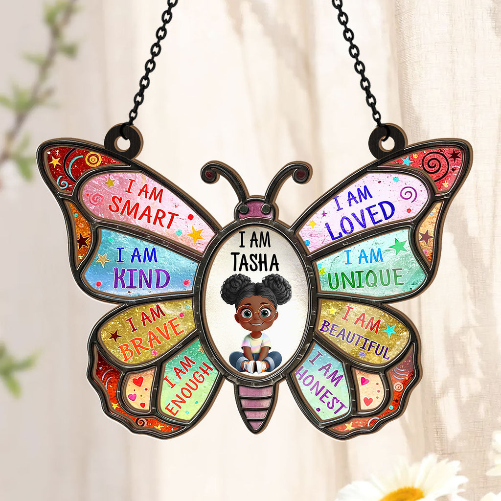 I Am Smart I Am Kind - Personalized Window Hanging Suncatcher
