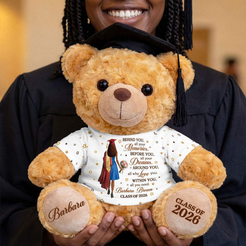 Behind You All Your Memories - Personalized Graduation Bear With Card