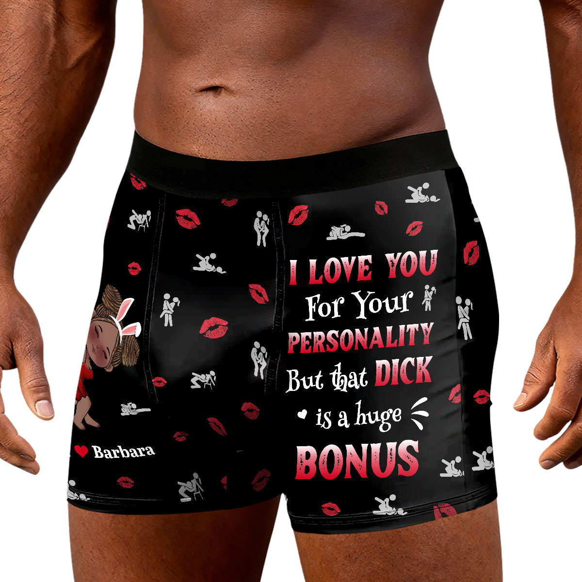 I Love You For Your Personality - Personalized Men's Boxer Briefs