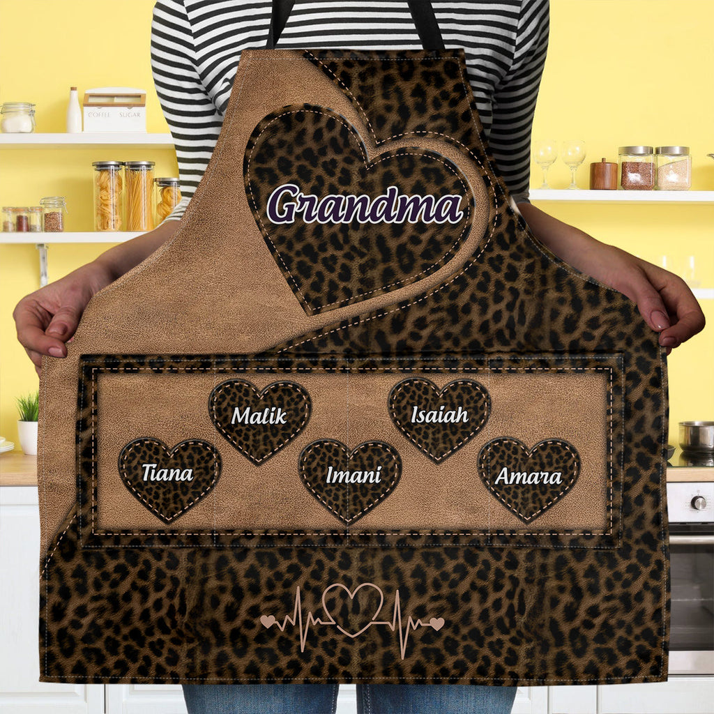 Grandma's Heart - Personalized Apron With Pocket