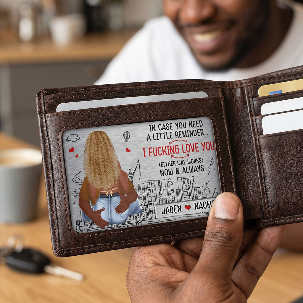 I Love You Now And Always - Personalized Aluminum Wallet Card