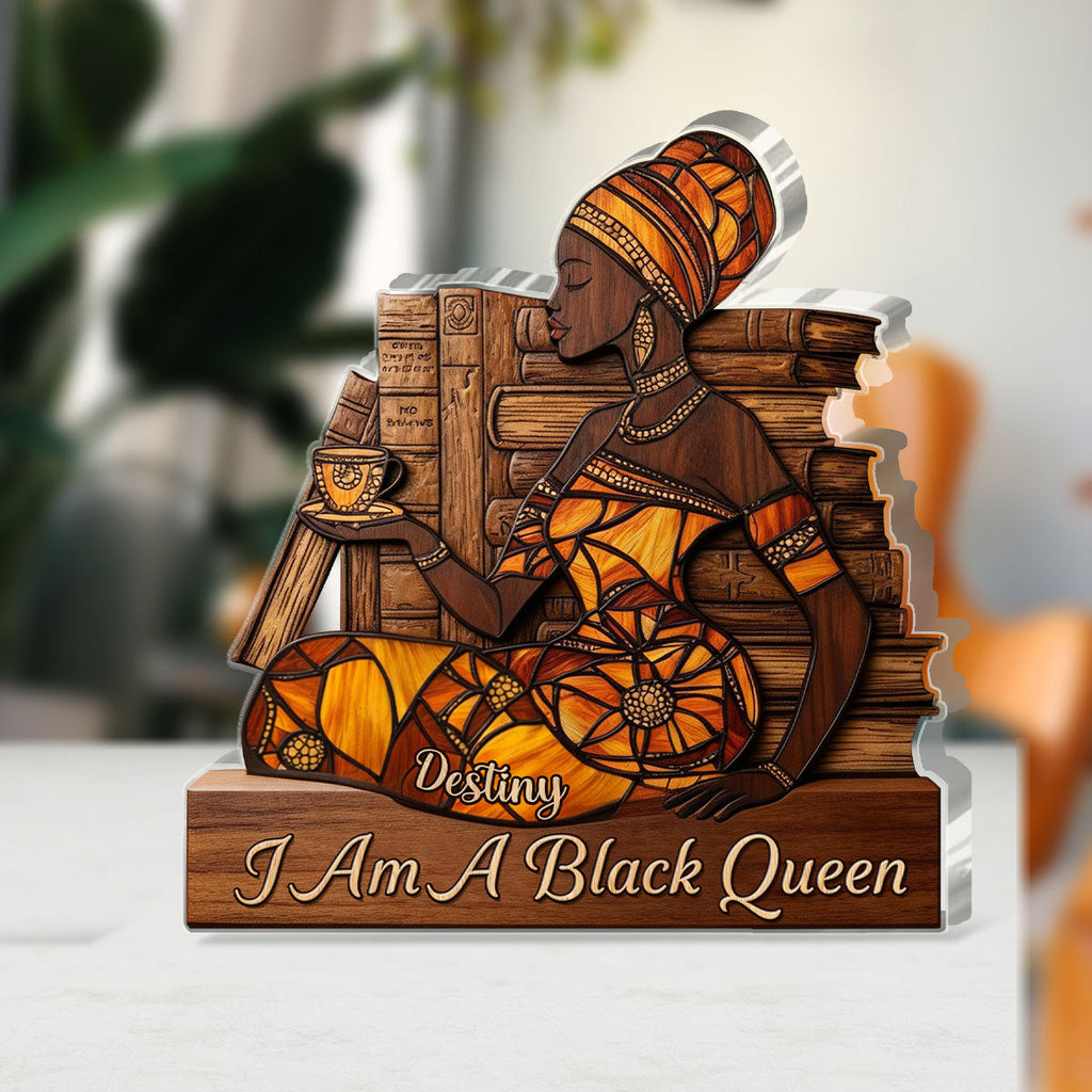 I Am A Black Queen - Personalized Custom Shaped Acrylic Plaque