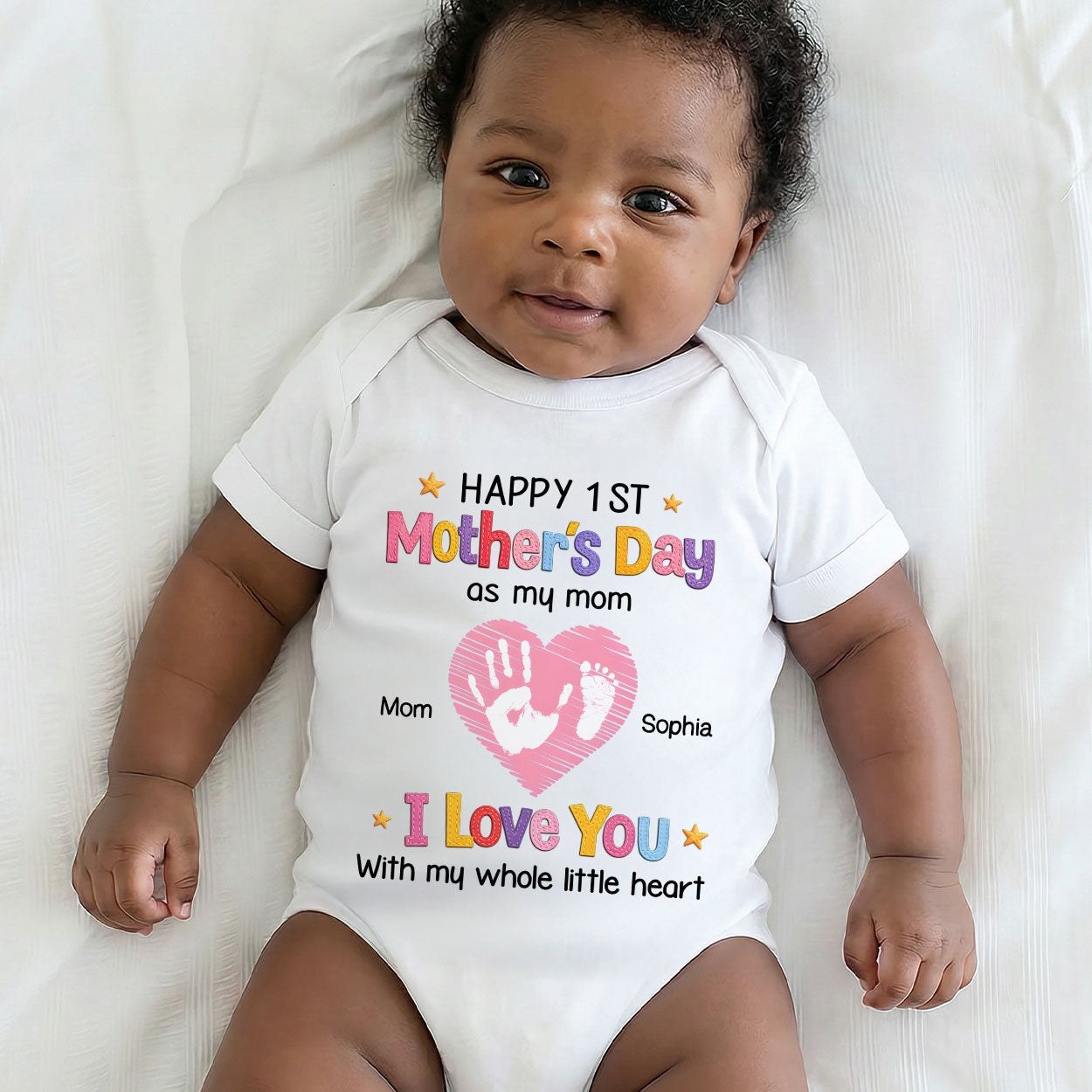 I Love You With My Whole Little Heart - Personalized Baby Onesie