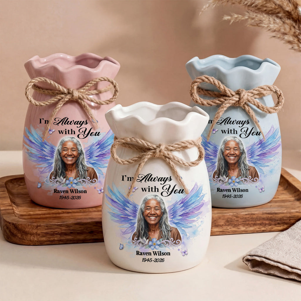 I'm Always With You - Personalized Flower Vase With Ribbon