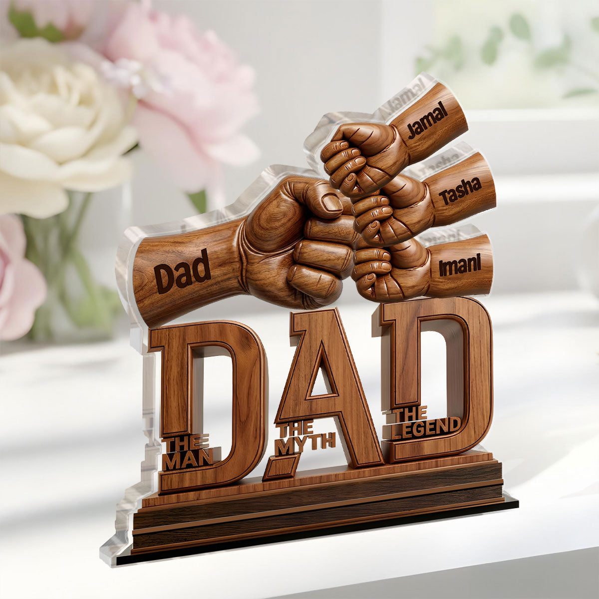 Dad The Man The Myth The Legend - Personalized Custom Shaped Acrylic Plaque