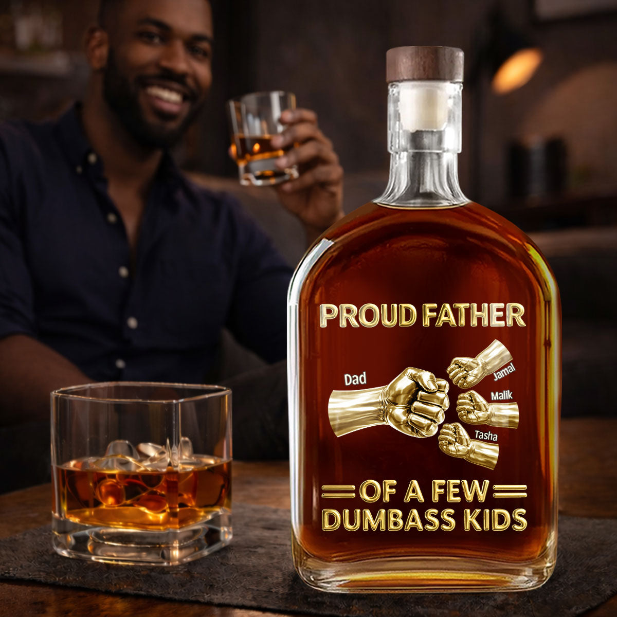 Proud Father - Personalized Whiskey Bottle