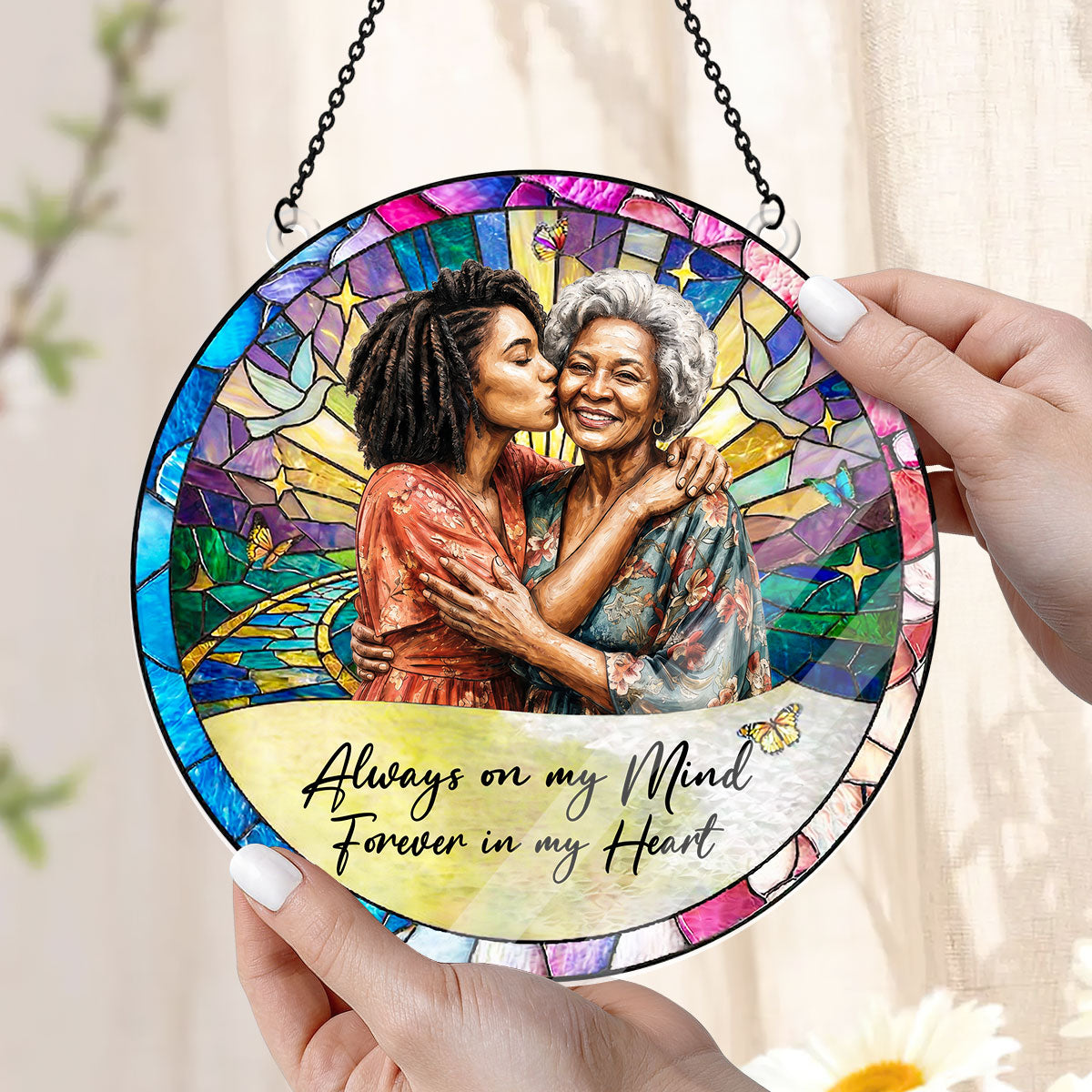 Always And Forever In Our Hearts  - Personalized Acrylic Suncatcher