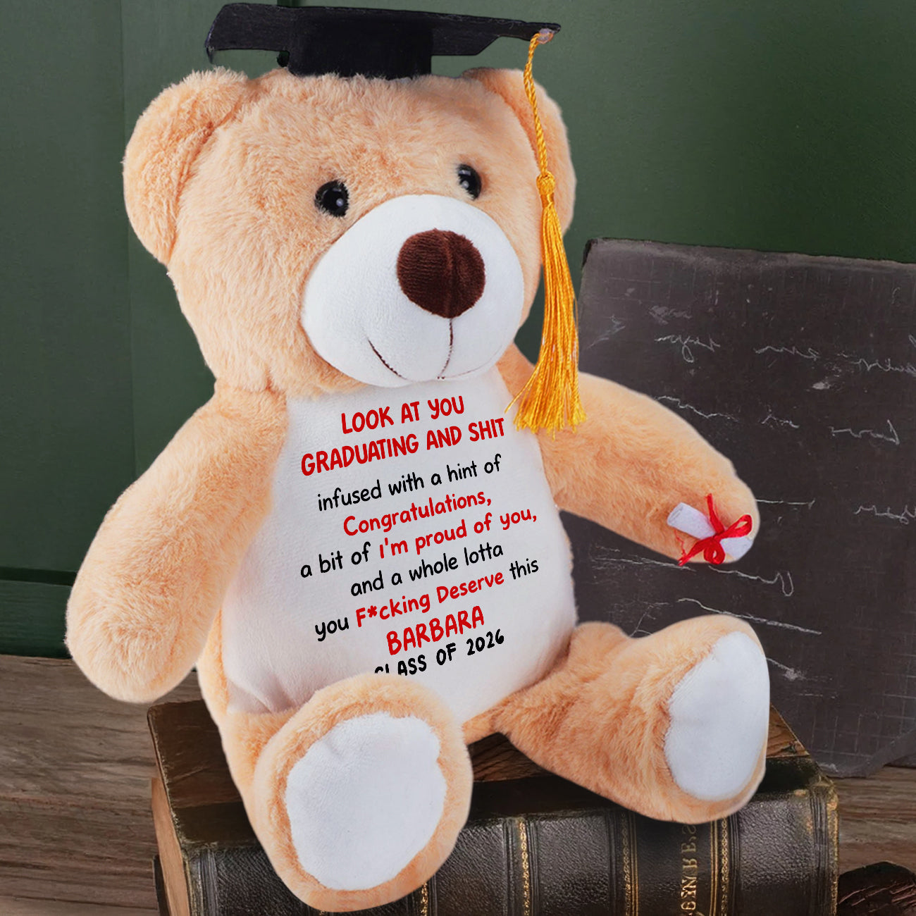 Look At You Graduating And Shit - Personalized Graduation Teddy Bear
