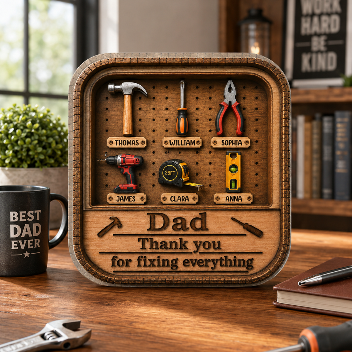 Dad Grandpa Tool Box - Personalized Custom Shaped Acrylic Plaque