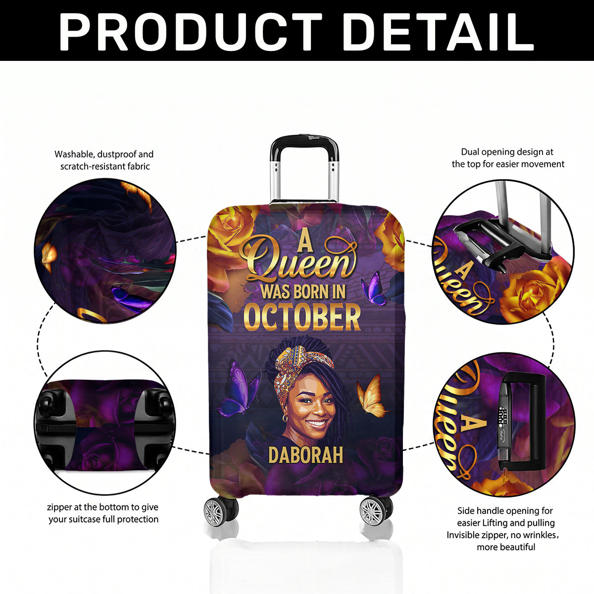A Beautiful Queen - Personalized Luggage Cover