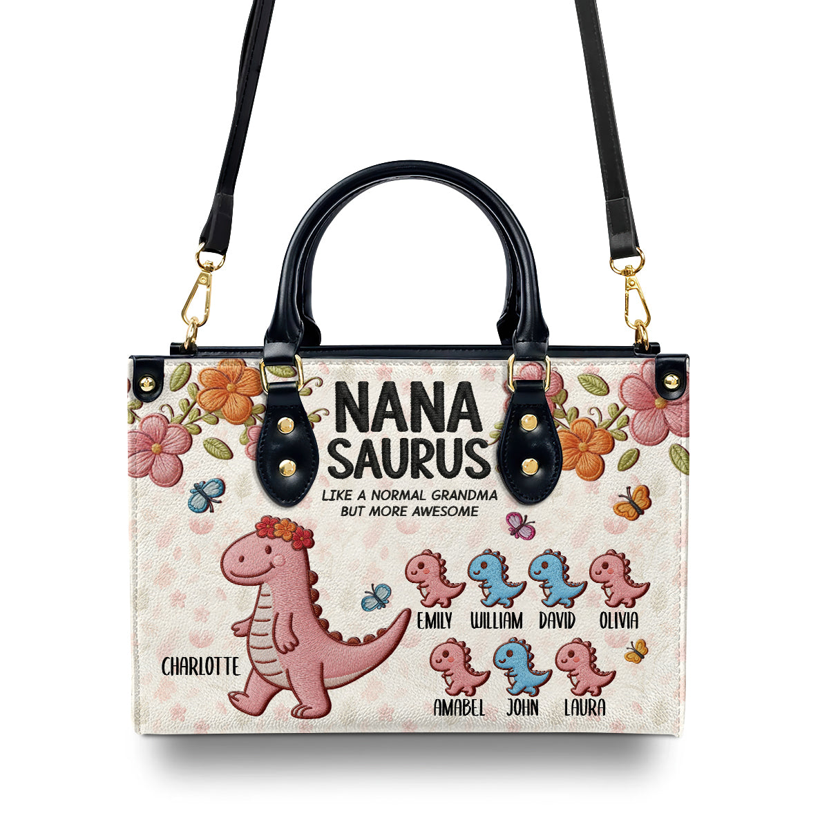 Nanasaurus - Personalized Leather Handbag