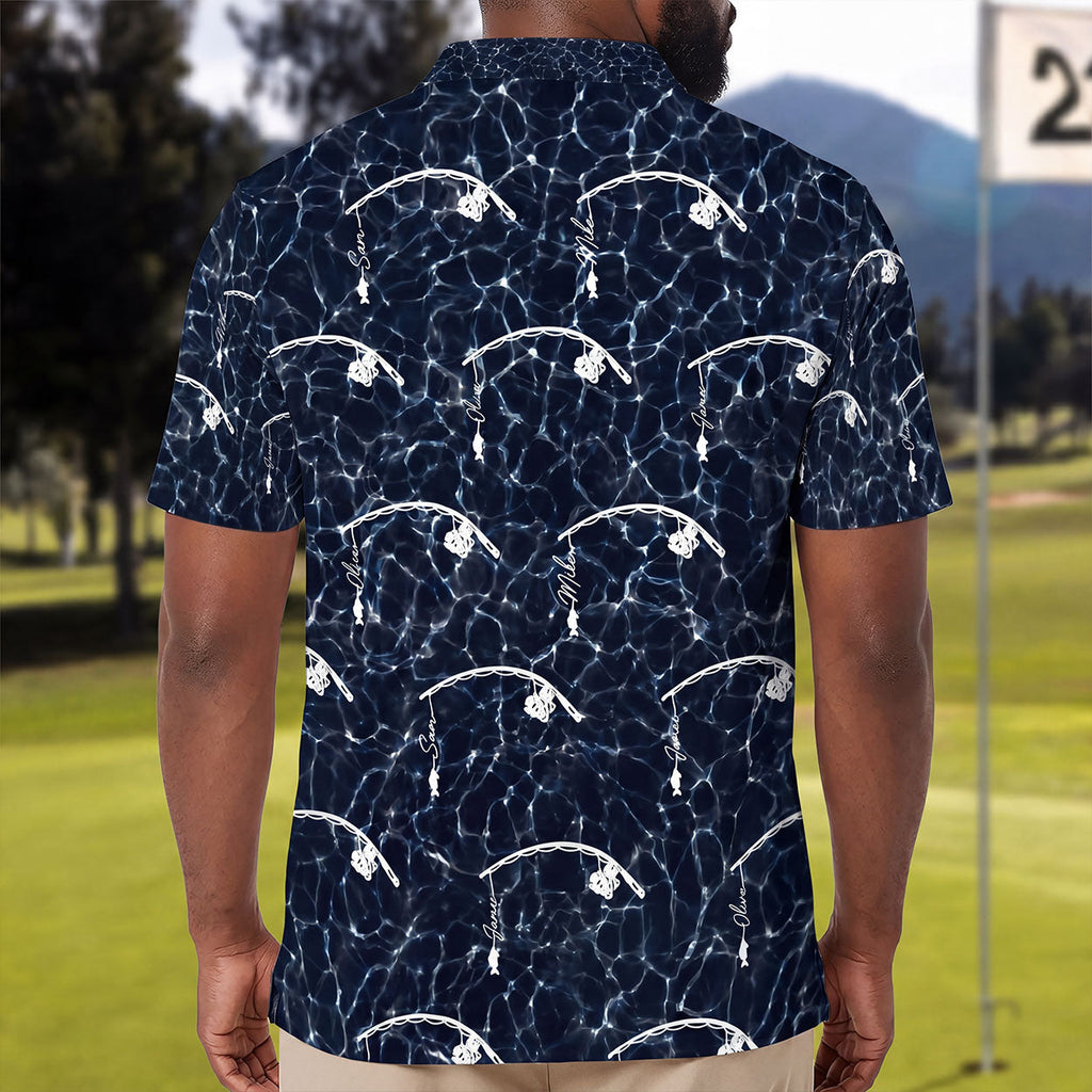 Reel Cool Grandpa Dad Family - Personalized Polo Shirt
