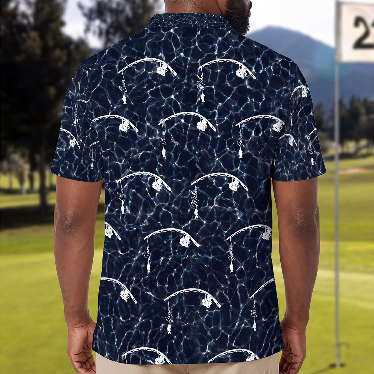 Reel Cool Grandpa Dad Family - Personalized Polo Shirt