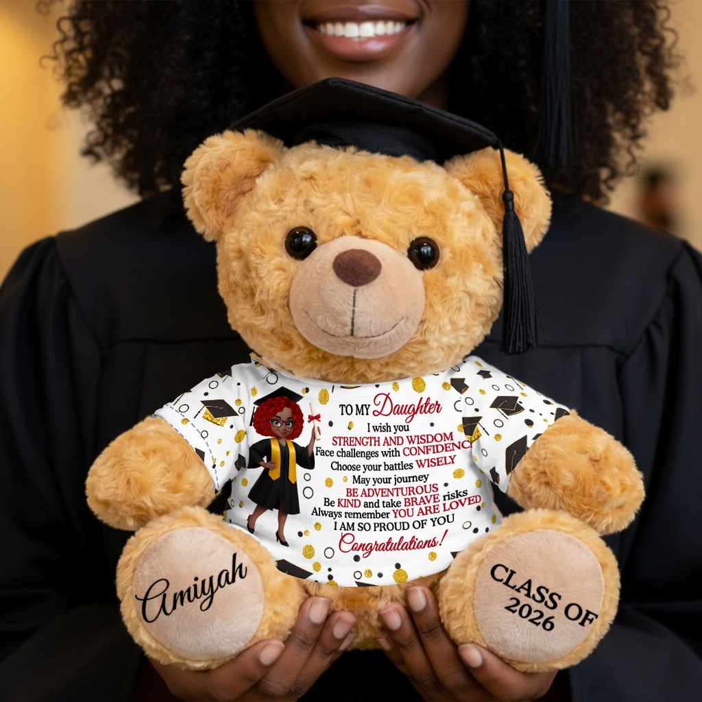 I Wish You Strength And Wisdom - Personalized Graduation Bear With Card