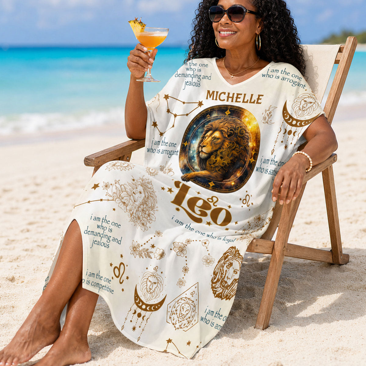 12 Zodiac Signs - Personalized Kaftan Dress