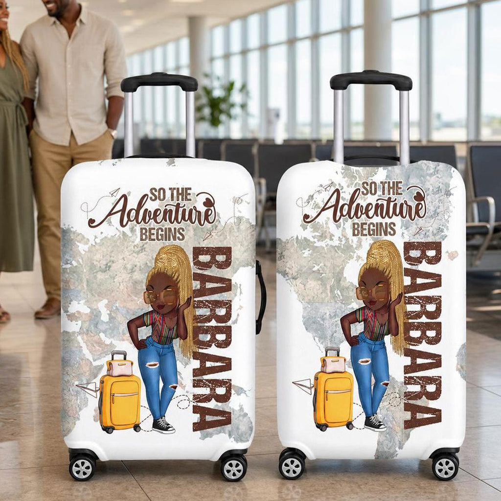 So The Adventure Begins - Personalized Luggage Cover