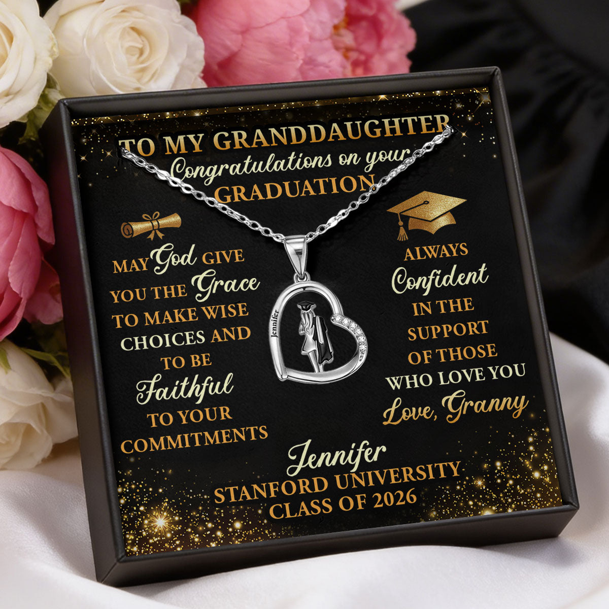 May God Give You The Grace - Personalized Graduation Girl Necklace
