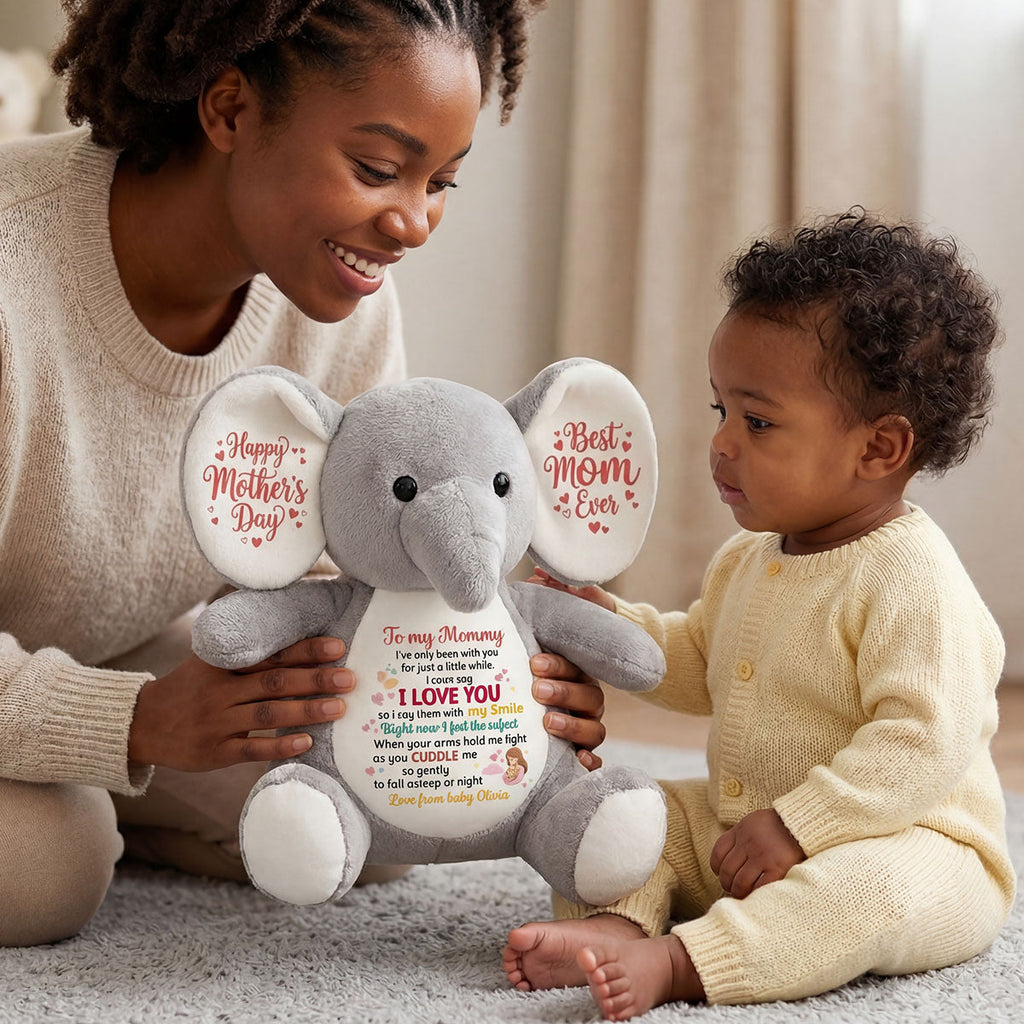 Right Now I Feel The Safest - Personalized Stuffed Elephant