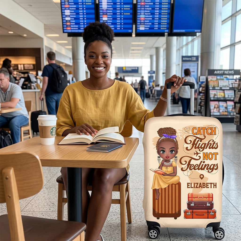 Catch Flights Not Feelings - Personalized Luggage Cover