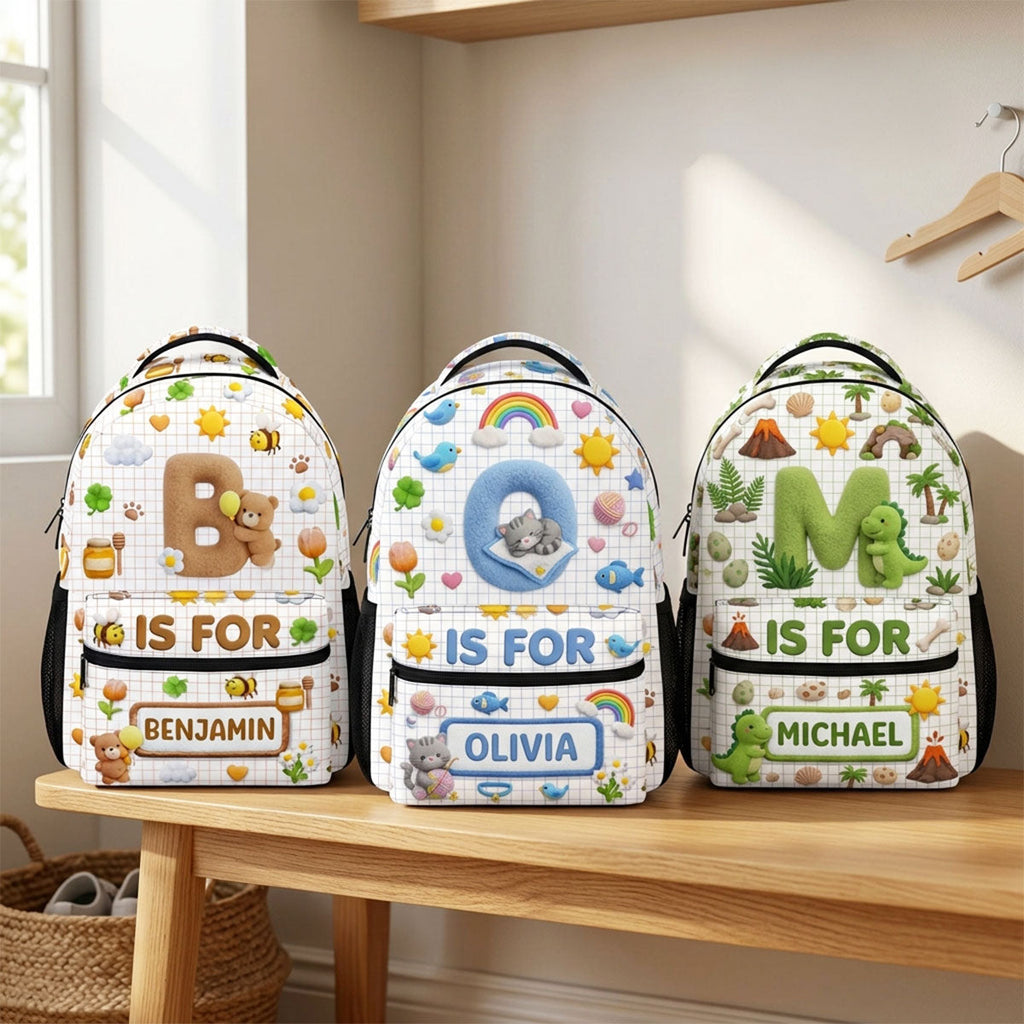 Fluffy Bunny Custom Alphabet - Personalized Backpack