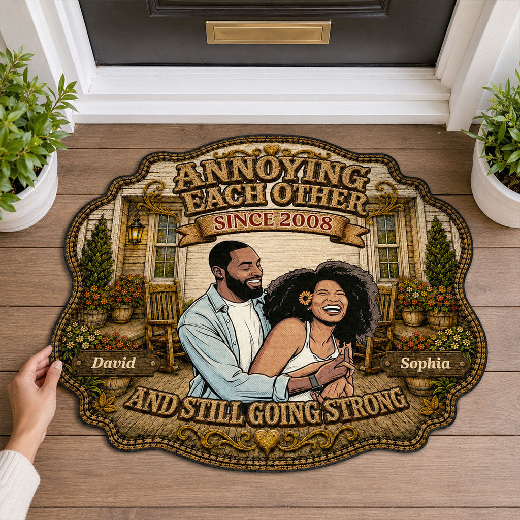 Annoying Each Other Forever  - Personalized Custom Shape Doormat