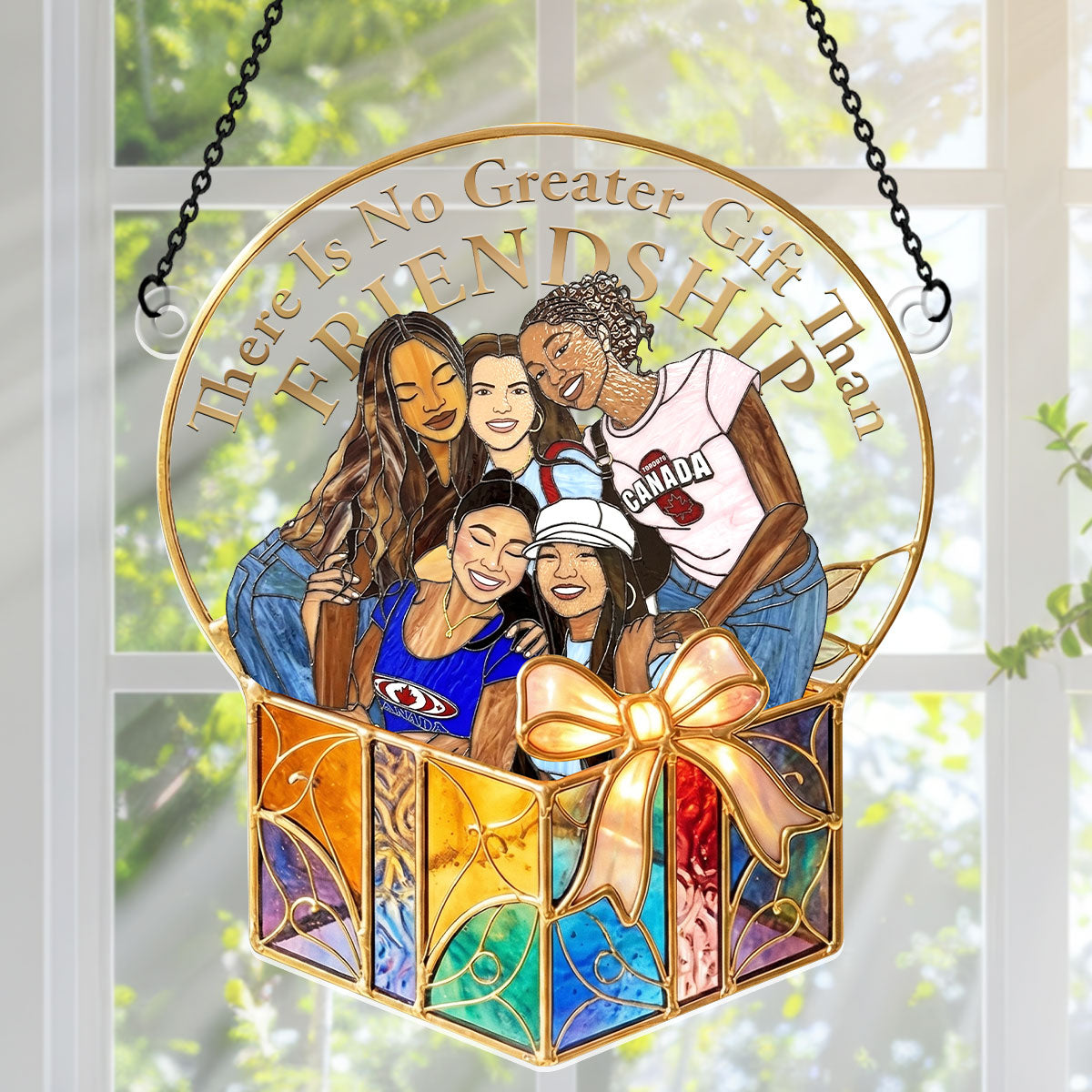 There Is No Greater Gift Than Friendship - Personalized Acrylic Suncatcher