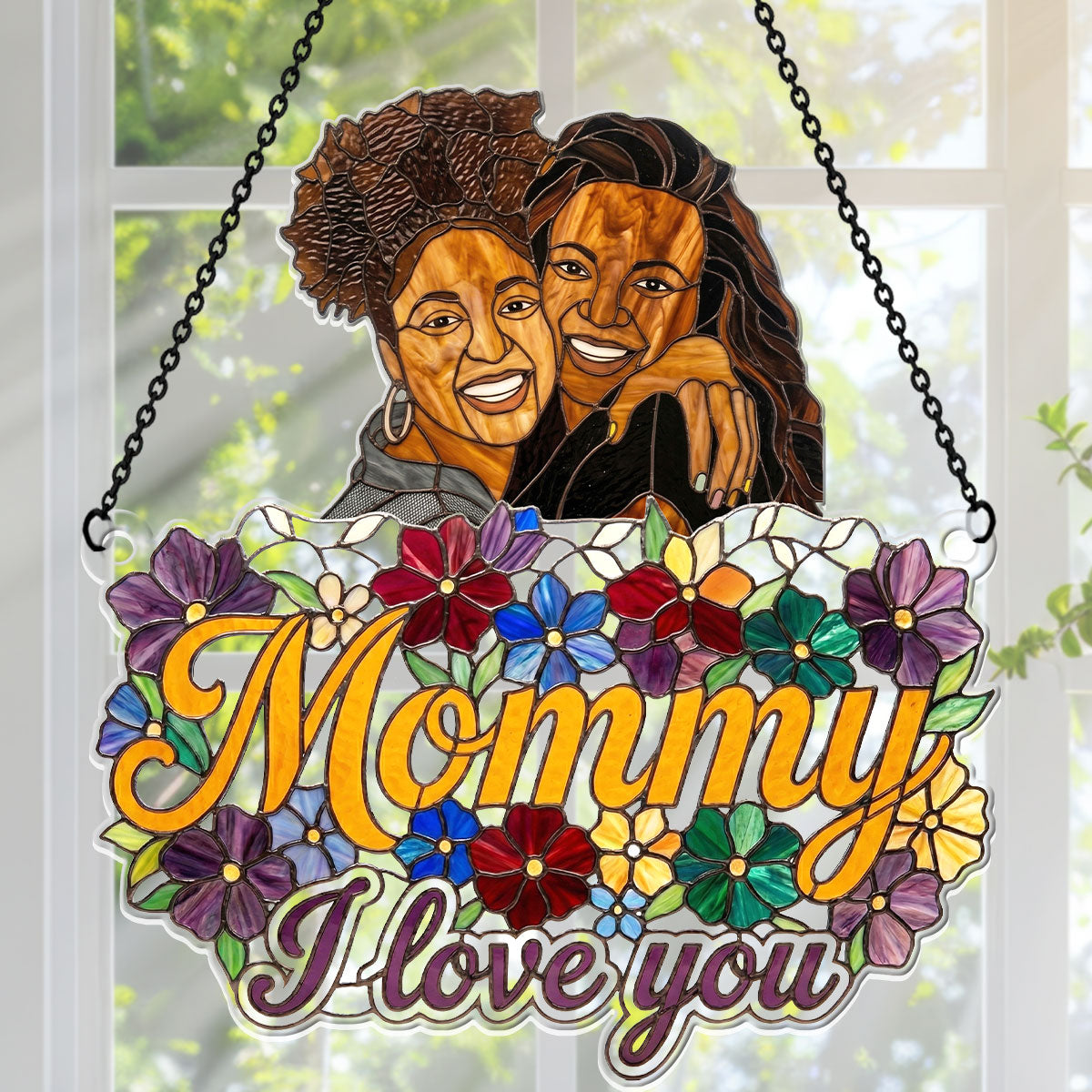 I Love You Flower Garden - Personalized Acrylic Suncatcher