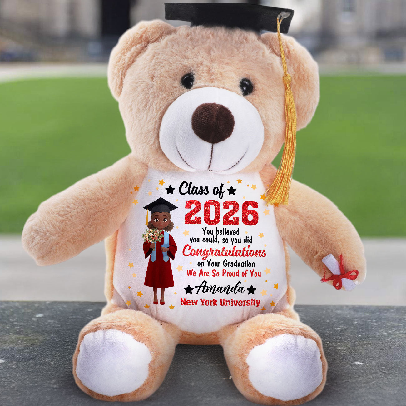 You Believed You Could So You Did - Personalized Graduation Teddy Bear