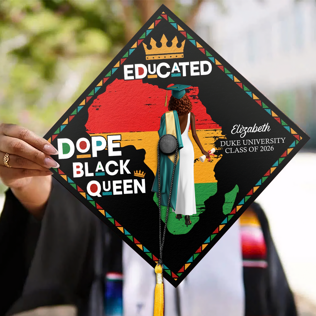 Dope Black Queen - Personalized Graduation Cap Topper