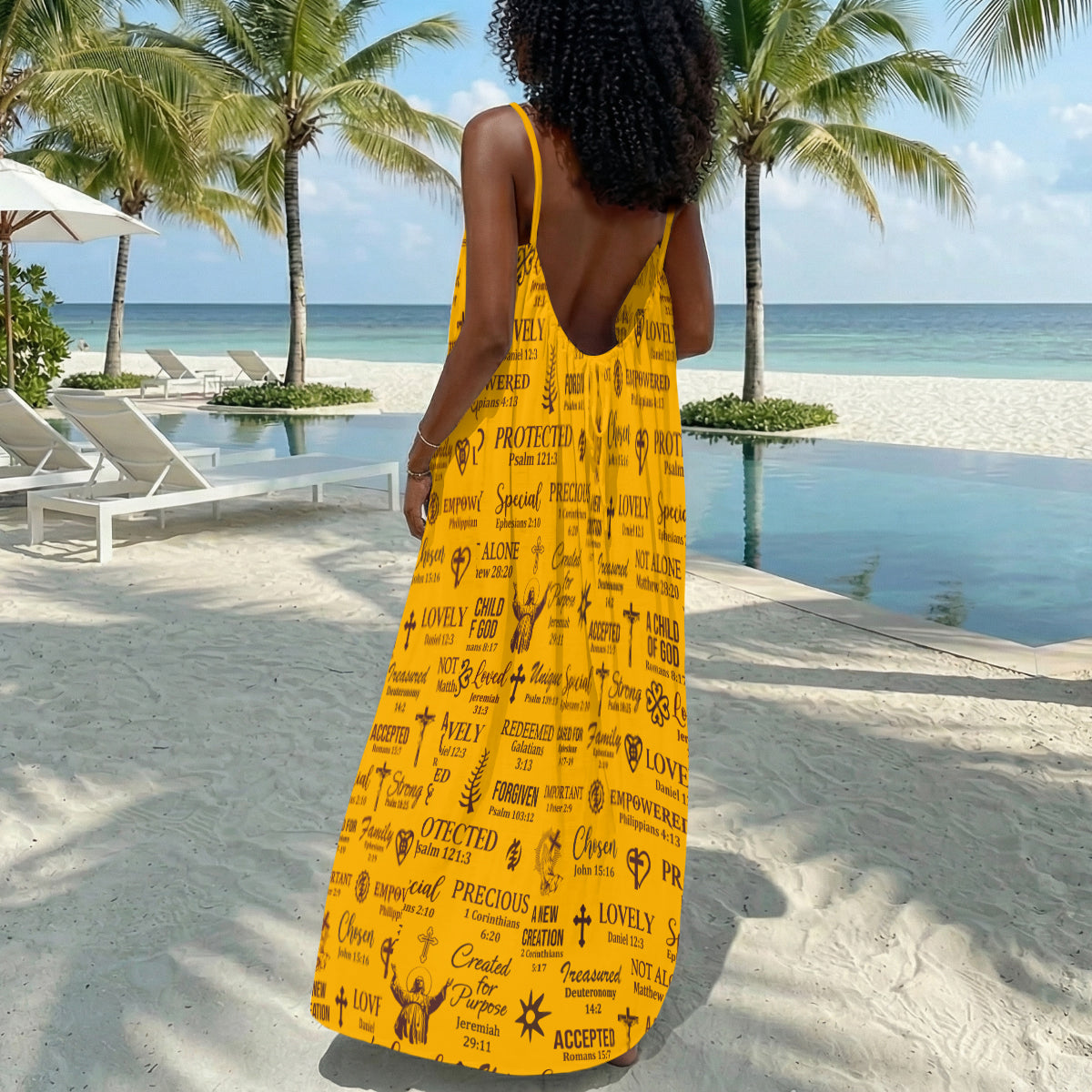 God Says I Am - Personalized Backless Cami Maxi Dress