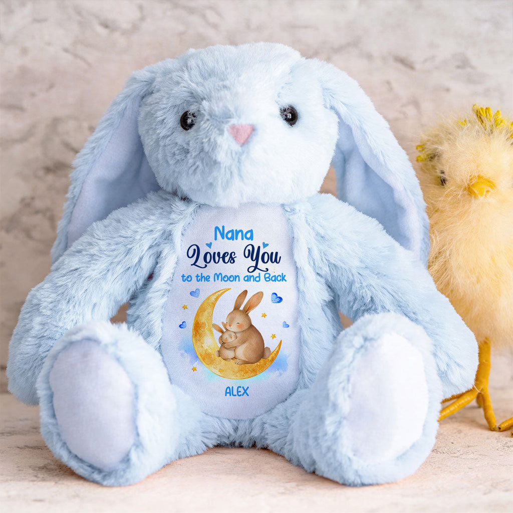 Bunny Grandma And Grandchild Moon Love - Personalized Stuffed Bunny