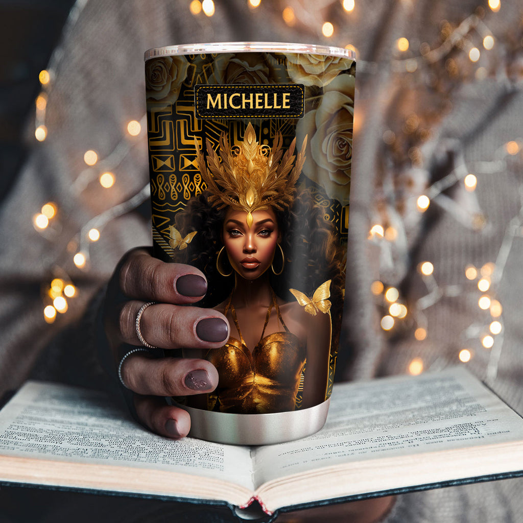 I Am A Black Queen - Personalized Stainless Steel Tumbler