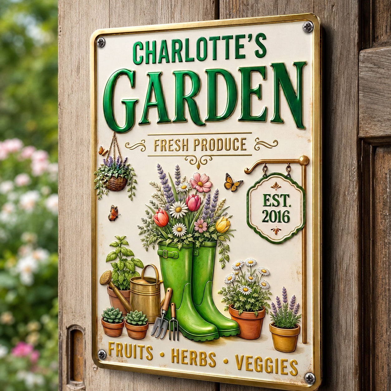 My Lovely Garden - Personalized Metal Sign
