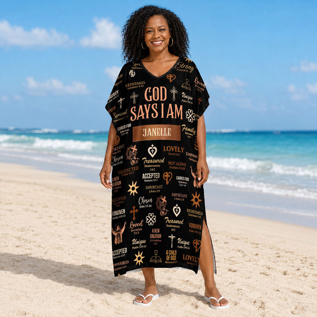 God Says I Am - Personalized Kaftan Dress