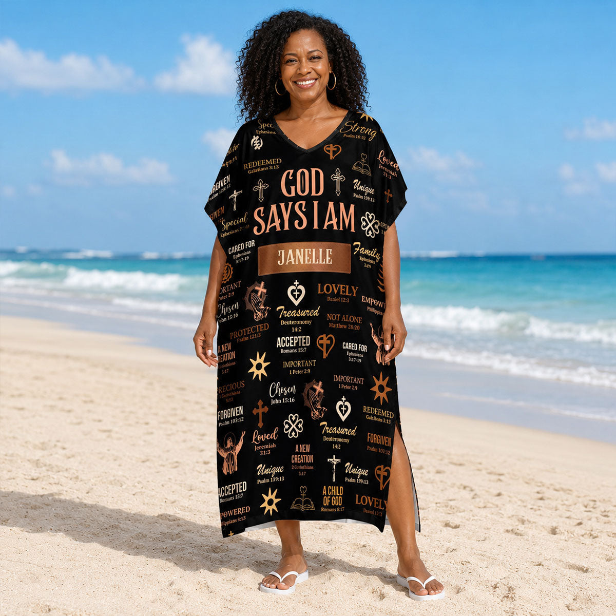 God Says I Am - Personalized Kaftan Dress
