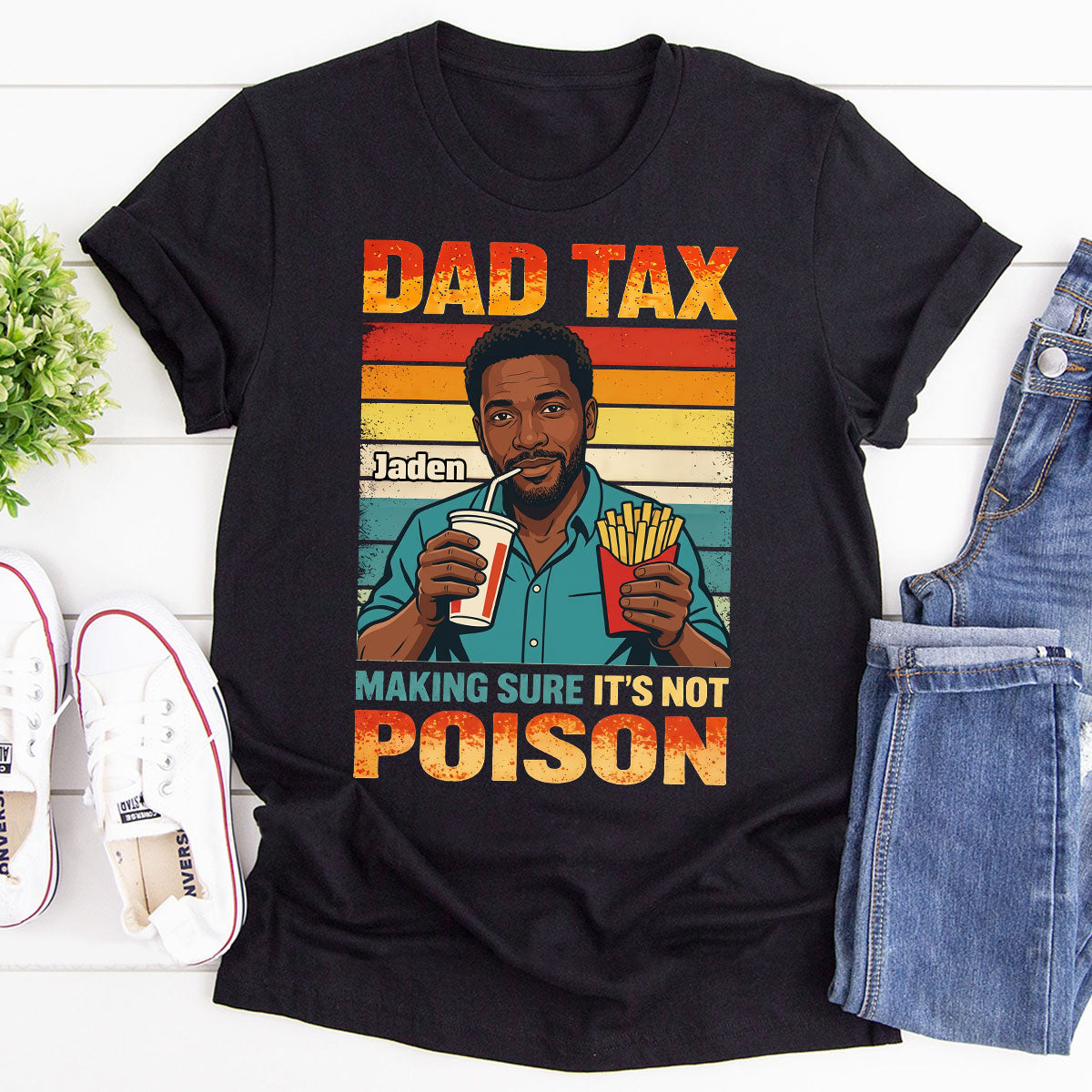 Custom Photo Dad Tax  - Personalized 2D Unisex T-shirt