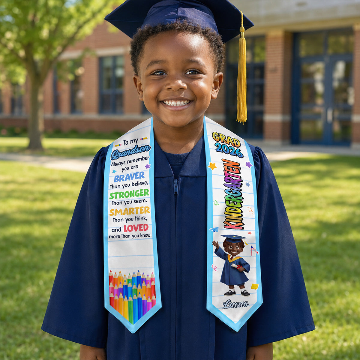 Preschool Kindergarten Graduation - Personalized Kid Graduation Stole