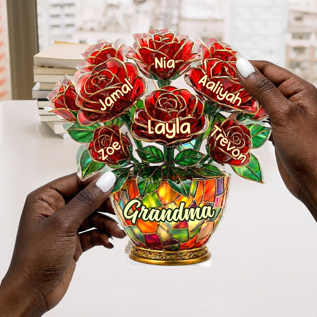 Grandma’s Roses Of Love - Personalized Custom Shaped Acrylic Plaque